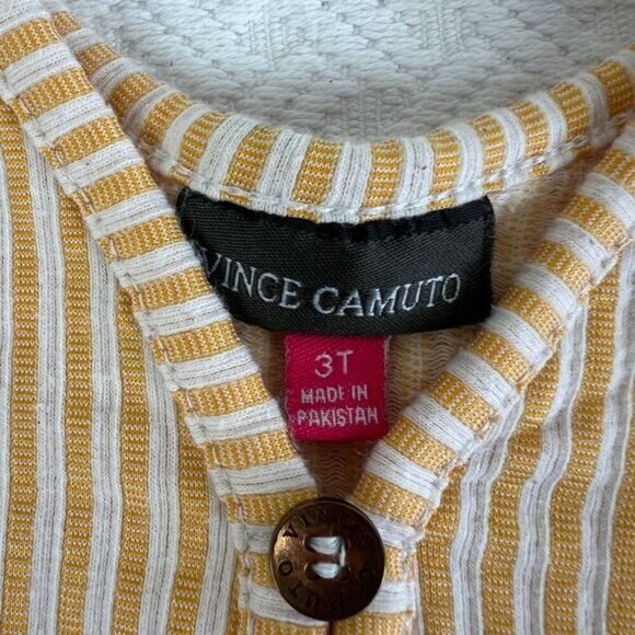 Vince Camuto Toddlers Size 3T Orange White Striped Preppy Dress Summer Cute Even - Picture 2 of 10